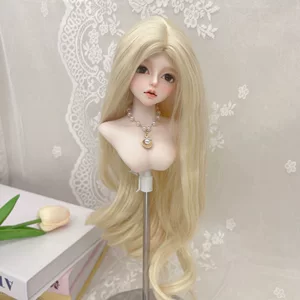 奎恩 BJD/MDD娃用柔软丝中分长卷发 3/4/6毛胚假发头套可手改