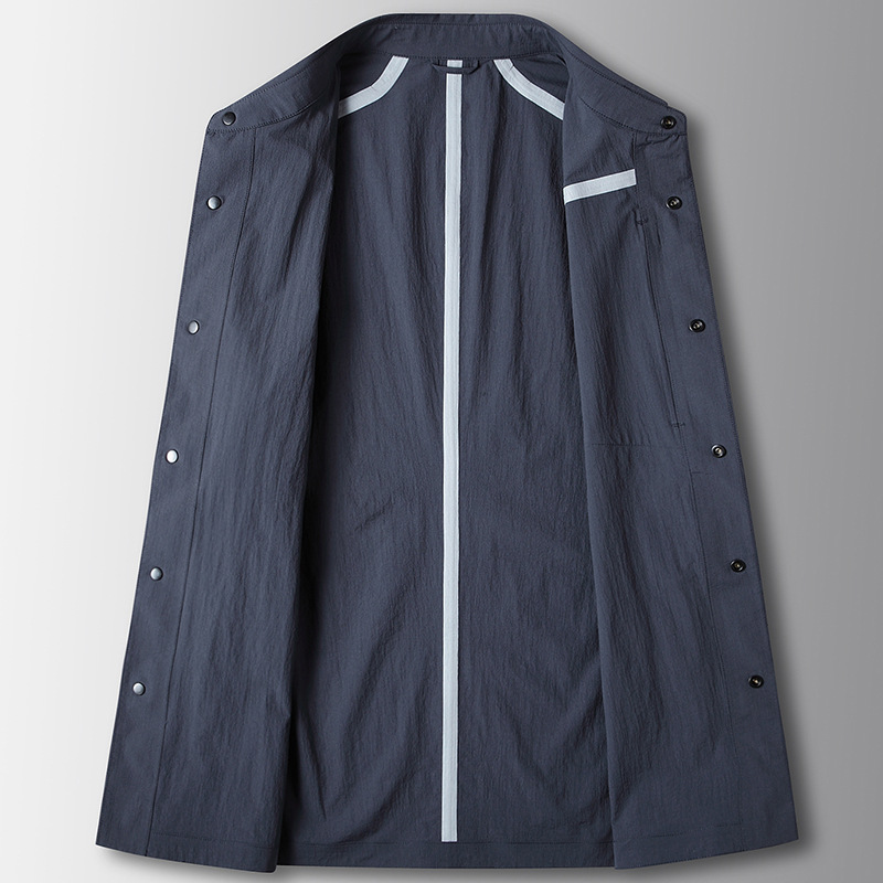 Herrenbekleidung Frühlings- und Sommerstil Revers leicht zerknitterte Hemdversion bügelfreie Jacke junge und mittlere Alter Luxus lässige Hautkleidung_voghion.com