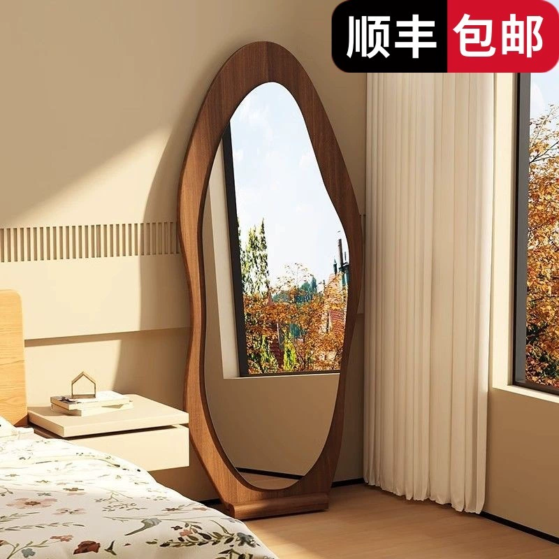 Зеркало в полный рост, зеркало от пола до потолка, зеркало для примерки в магазине домашней одежды, популярная настенная большая зеркальная панель особой формы для спальни девушки.