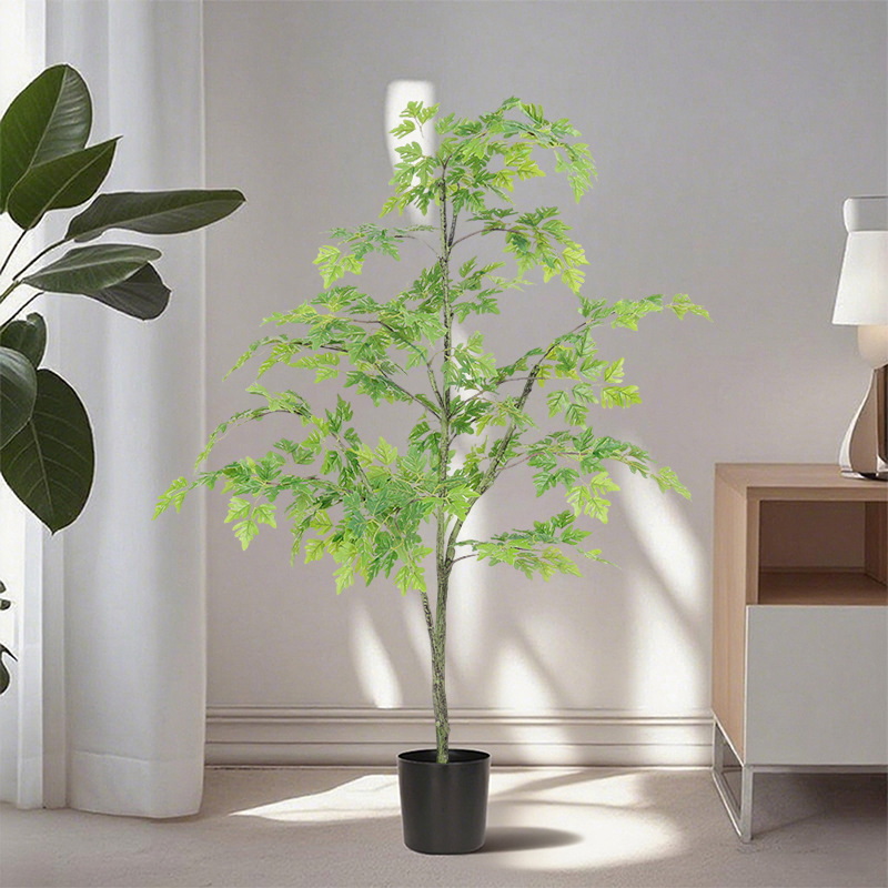 Simulación de estilo nórdico, plantas verdes, álamos, árboles falsos, plantas en macetas, decoración de suelo para el hogar interior, decoración, paisajismo de plantas biónicas