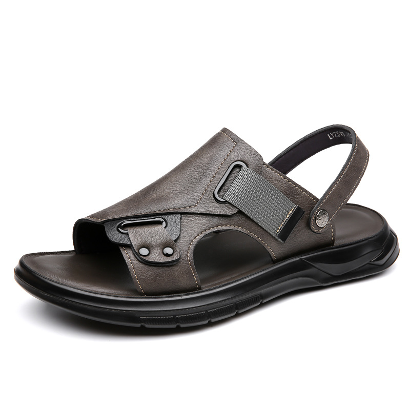 Gran tamaño de verano nuevos zapatos de playa para hombres al aire libre transpirables suela suave para usar zapatillas de papá un cabello
