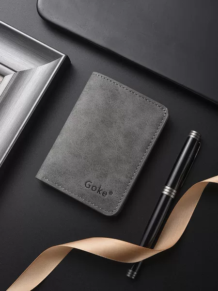 New men's wallet card holder, thin multifunctional driver's license wallet, multi-card slot ID card holder, vertical ticket holder