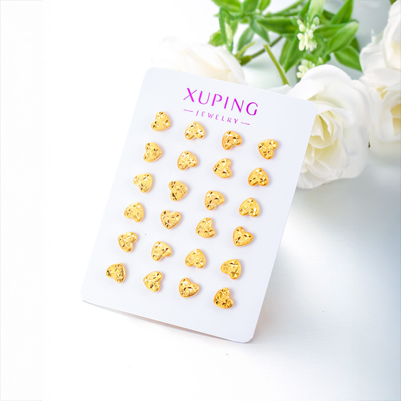 Xuping Europa y los Estados Unidos comercio exterior transfronterizo aleación de cobre chapado 24k color amor pernos de orejas de flores exquisitos orejas compactas personalizadas