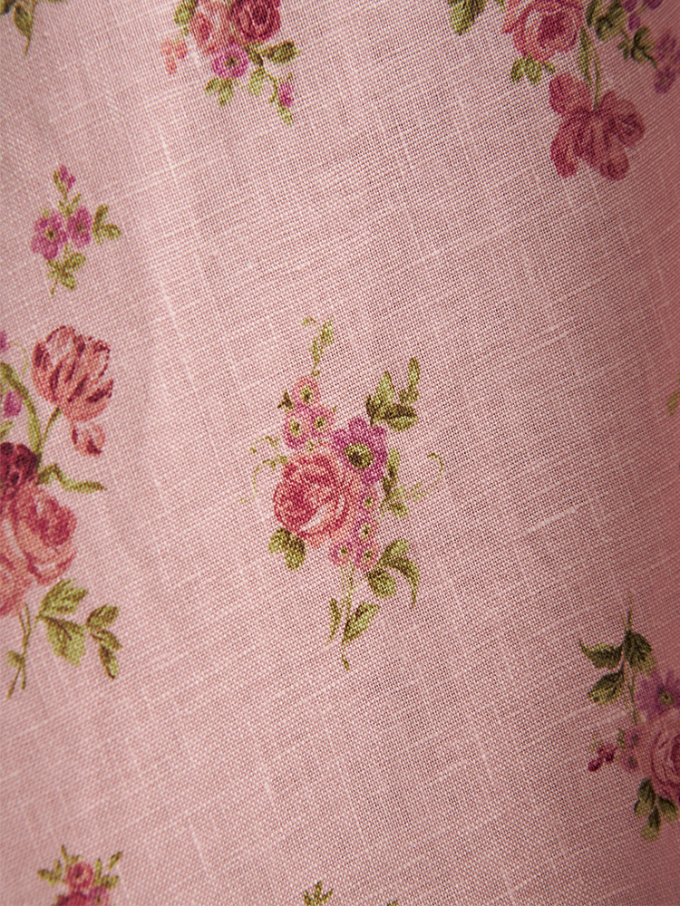 在庫あり789夏新作ref2024リネンピンクスクエアネックミドル丈リゾート風ワンピースフレンチレトロレディース