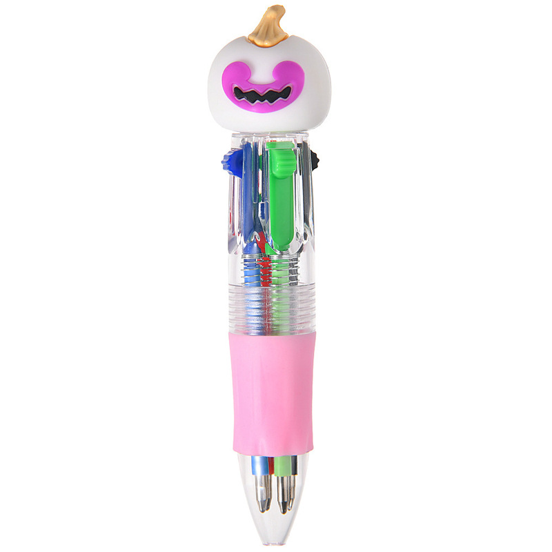 ハロウィンシリーズ 4色プレスボールペン ミニペン かわいいショートペン 持ち運びやすい 学生ハンドブック マルチカラーペン|undefined