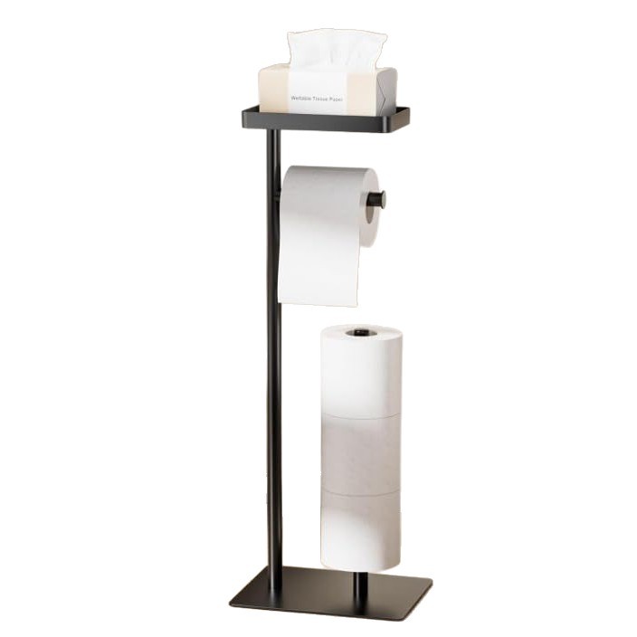 Cross-Border Bathroom Paper Towel Holder, Floor-Standing Roll Paper Holder, Bathroom Toilet Brush Holder with Toilet Paper Holder, Multi-Purpose Storage Rack