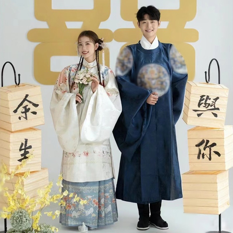 Pregnant women's studio photography Theme Photography clothing couple new Chinese Ming embroidery Hanfu photo shooting suit
