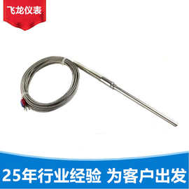 wrnk-191热电偶 感温棒k热电偶直径6mm带弹簧保护金属屏蔽线
