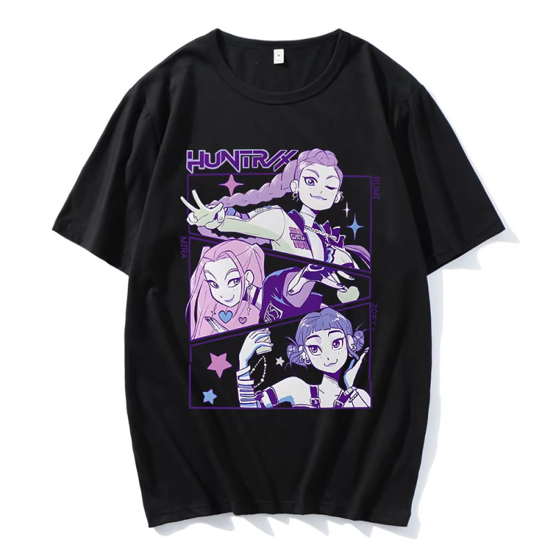 Kpop ゴーストハンタープリントラウンドネック半袖 Tシャツヨーロッパサイズ大人モーダルトップクロスボーダードロップシッピング 0703|undefined