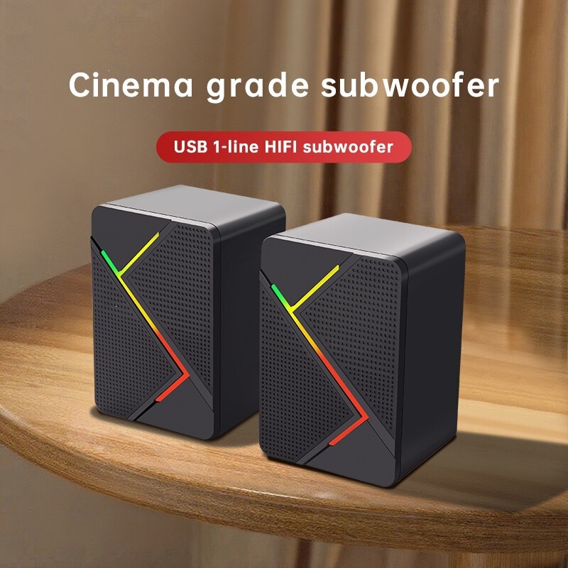Cross-border K2066 computer colorful light-up speaker multimedia desktop gaming mini wired USB desktop speaker Cross-border K2066 computer colorful light-up speaker multimedia desktop gaming mini wired USB desktop speaker