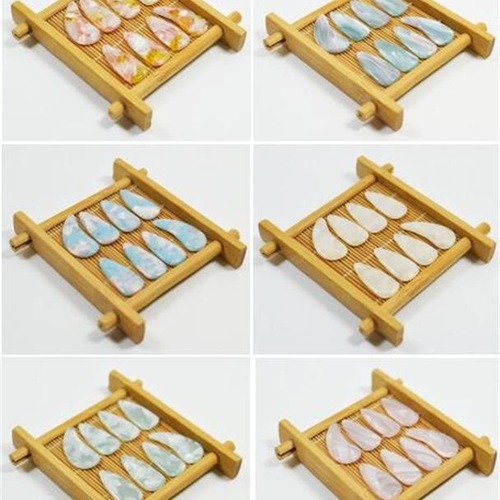 Wholesale colorful shell guzheng nails for professional performance and examination for adults and children double-sided arc guzheng nails