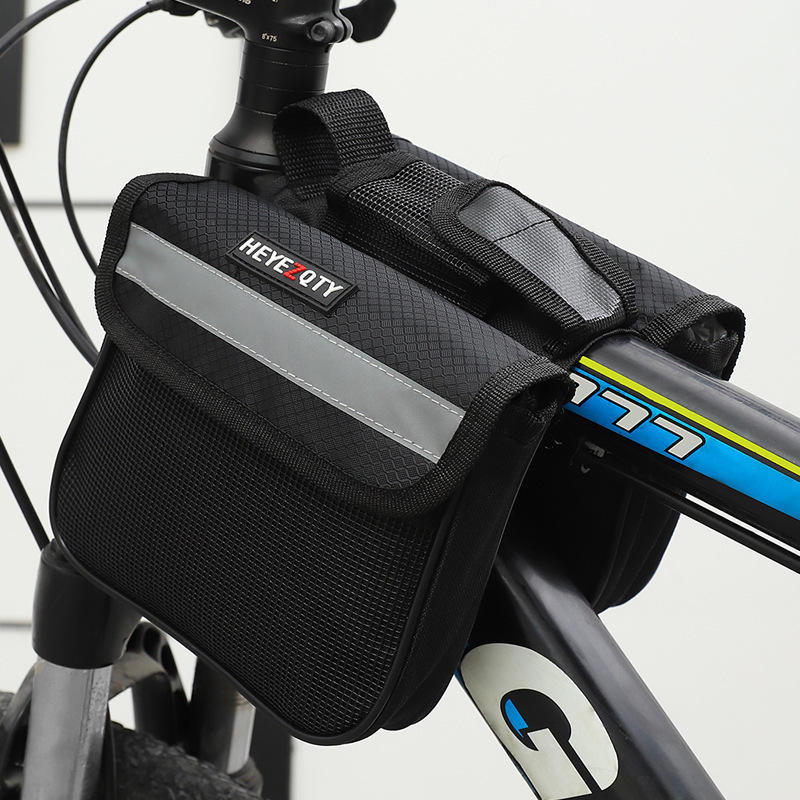 Bicycle Front Beam Bag Mountain Bike Mobile Phone Storage Bicycle Front Trailer Handle Bag Waterproof Hanging Bag Riding Equipment Accessories
