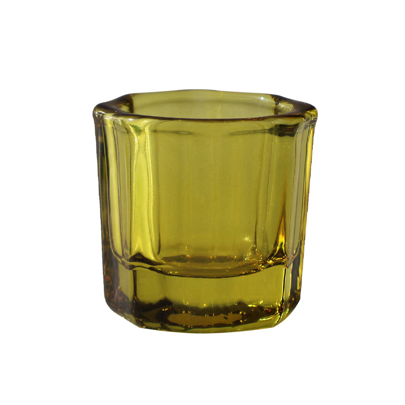Dental taza octogonal borde adhesivo en polvo taza de mezcla de vidrio taza de mezcla taza pequeña taza oral auto-curado herramienta de manicura vino