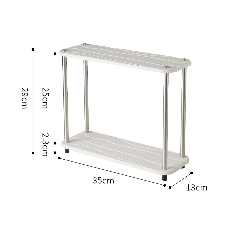 35*13cm 화이트 워터 리플 더블 선반 증가