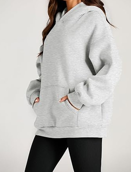 跨境欧美新款亚马逊女装秋冬纯色加厚休闲宽松式连帽卫衣|undefined