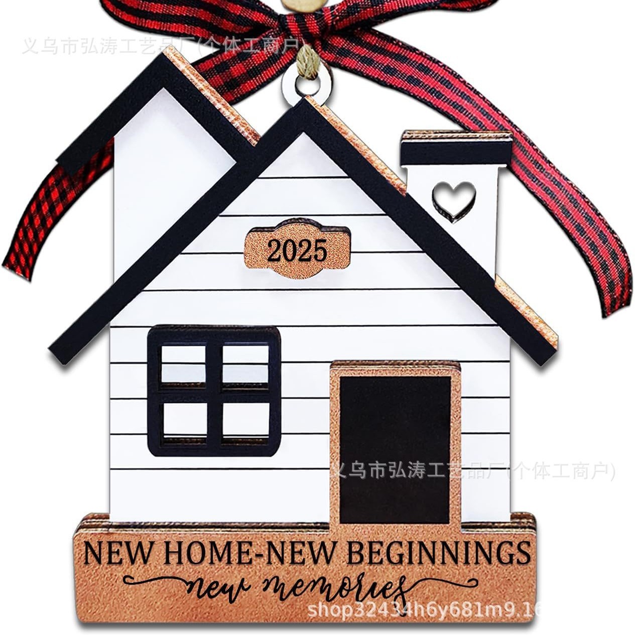 Decoración colgante 2026 nuevo mejor regalo de mudanza decoración de madera decoración para el hogar decoración del árbol de Navidad rojo