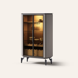 Italian Light Luxury Wine Cabinet Villa Restaurant Luxury Wall Display Cabinet Modern Simple Design Sideboard Storage Cabinet