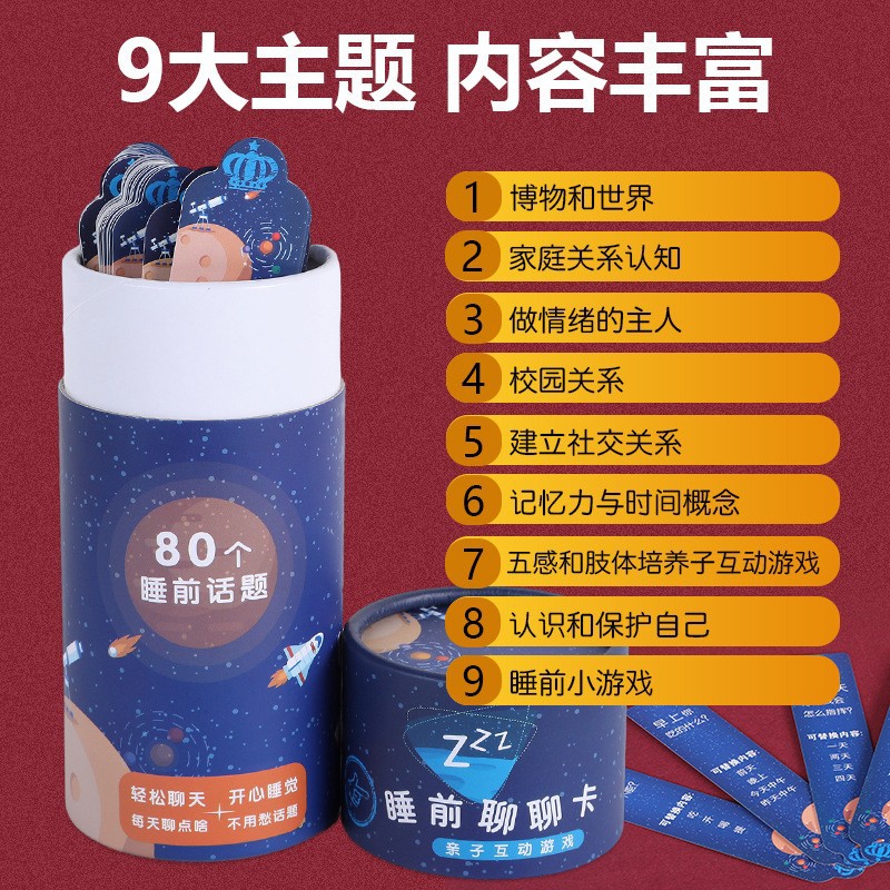 Children's children's bedtime chat card draw parent-child interactive toys educational baby communication chat game topic