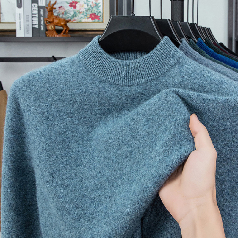 9-Gauge Thickened 420g Merino Wool 2026 Autumn Men's Round-Neck Thickened Loose-Fitting Base Knit Sweater Wholesale 9-Gauge Thickened 420g Merino Wool 2026 Autumn Men's Round-Neck Thickened Loose-Fitting Base Knit Sweater Wholesale