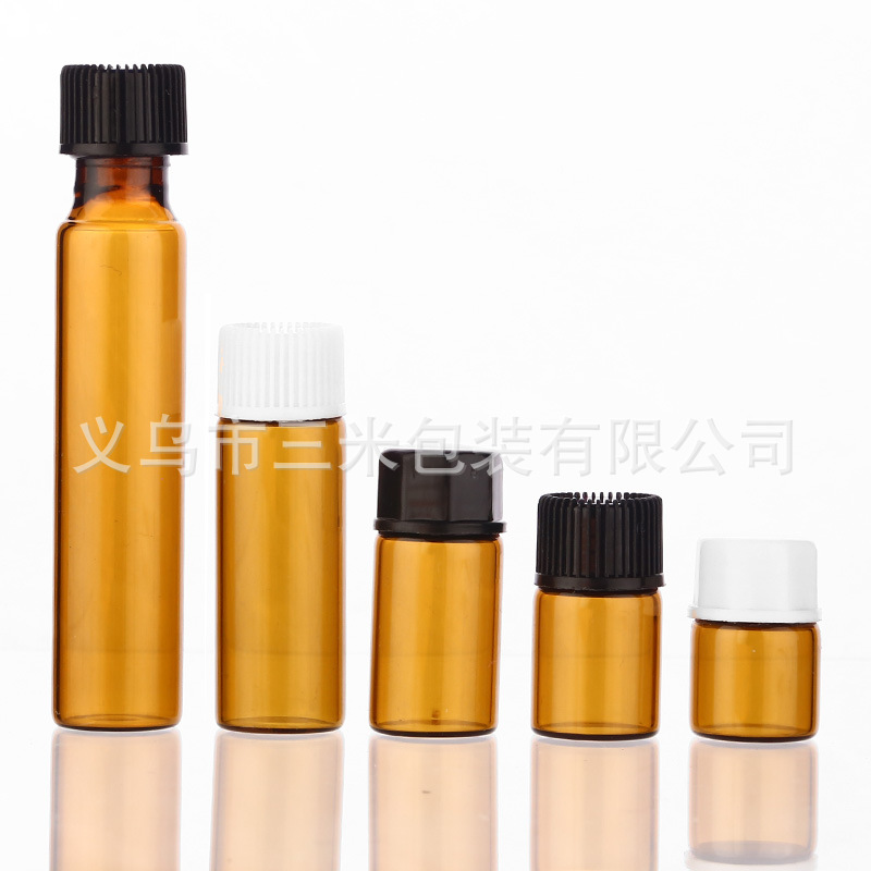 现货1ml2ml3ml5ml茶色玻璃滴管瓶精油瓶样品瓶试用装瓶分装瓶