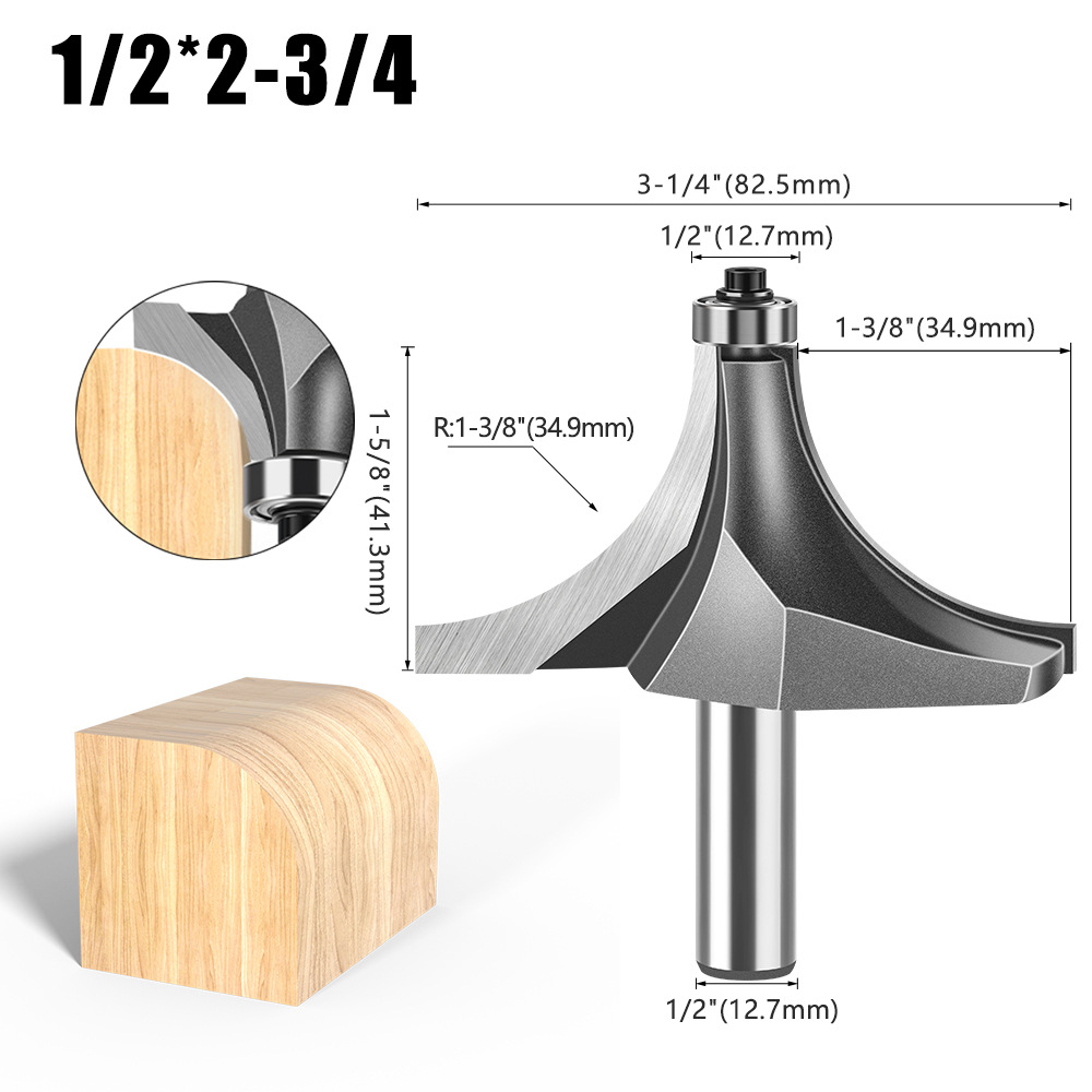 Cuchillo redondo de carpintería de 1/4 mango 1/2 mango Cuchillo redondo de uso común Cuchillo redondo de aleación de alta calidad Cabeza de corte