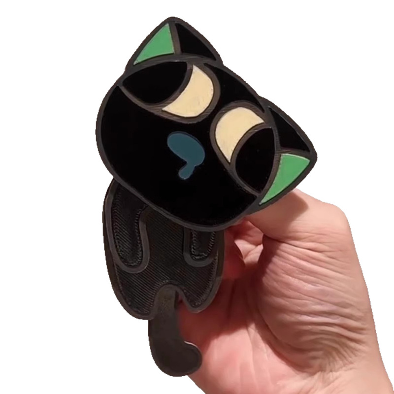 通创意可爱猫咪发夹罗小黑战记小头饰软萌小猫合金滴油创意头夹|undefined