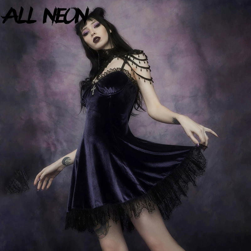 Платье-слинг с кружевом для девочек Diablo, сексуальное Европейское и американское платье принцессы на весну и лето