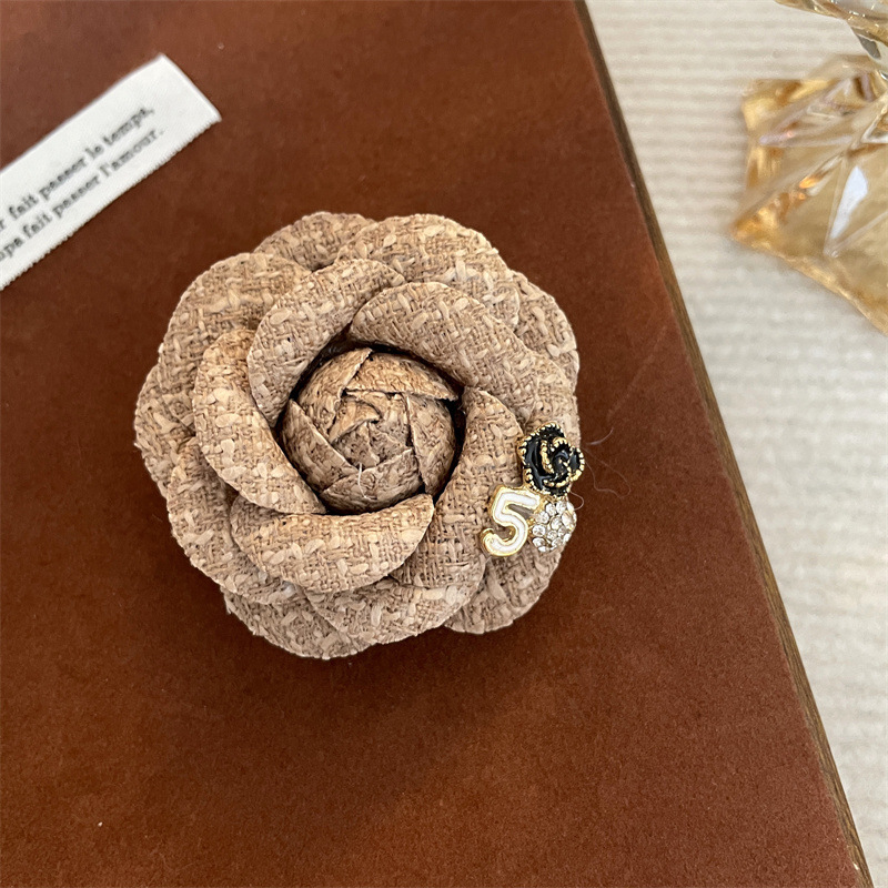 Französische Vintage Kamelien Brosche Für Herbst Und Winter_voghion.com