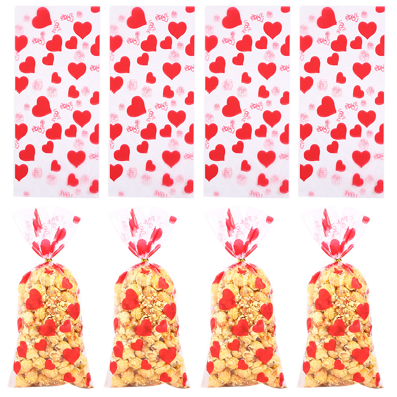 Bolsillo plano OPP para el día de San Valentín transfronterizo bolsas de impresión de dulces bolsas de embalaje galletas horneadas bolsas de vidrio plástico