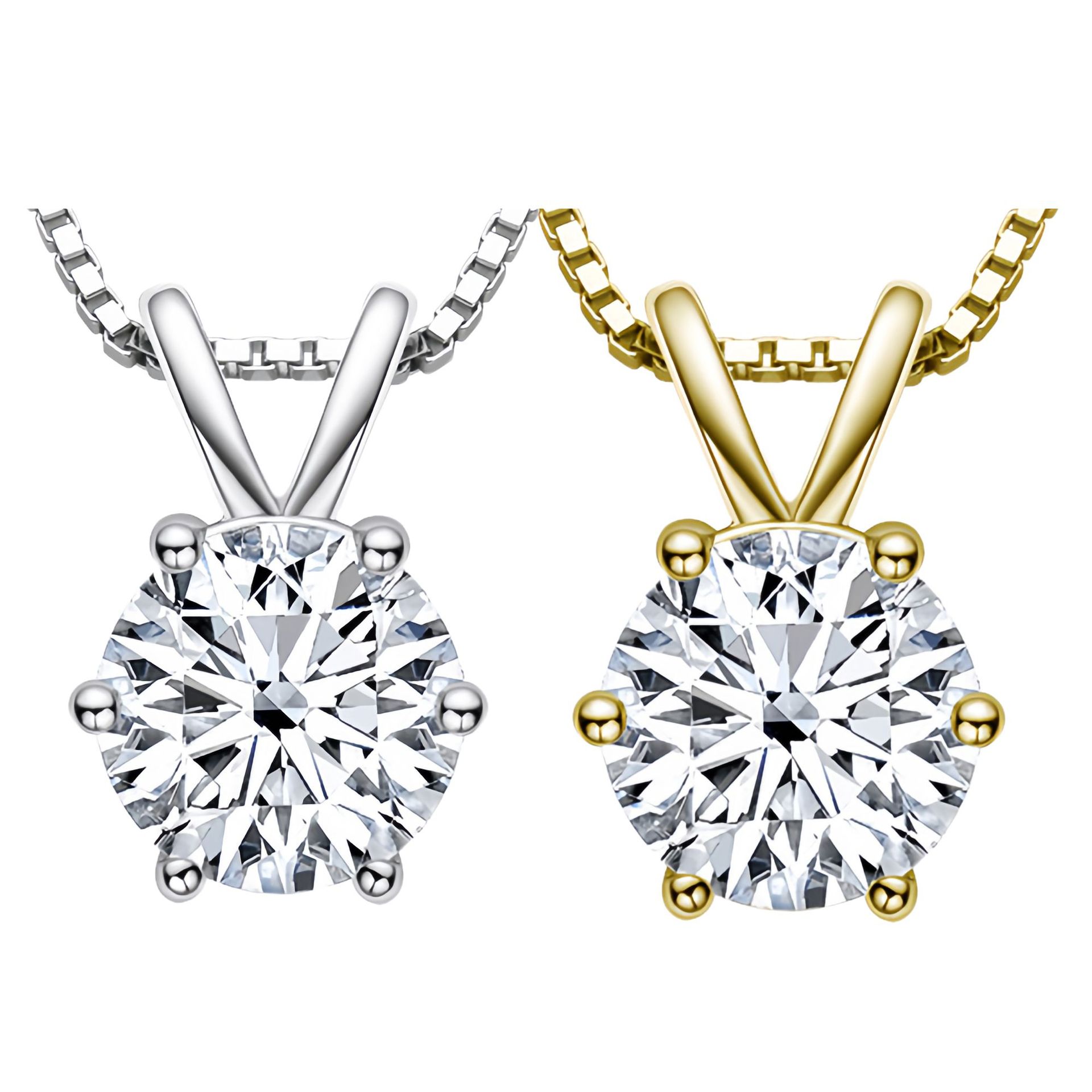 (Cross-border trading), classic fashionable necklace, stone inlay, pendant with zircon, Amazon, light luxury style, simple and elegant design 5