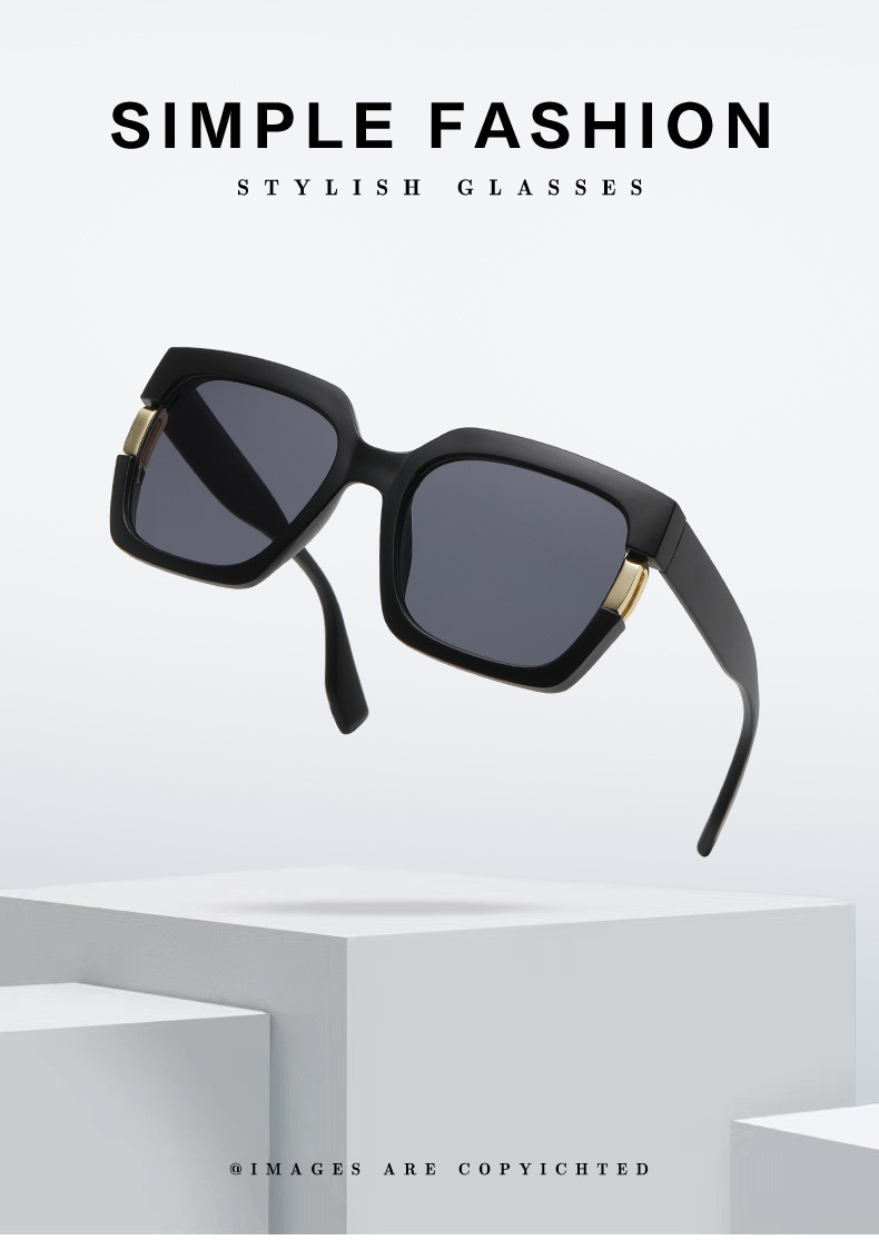 60g Weight Full Frame Glasses Structure Sunglasses Classification PC, UV400 Protection Lens Material Square Glasses Style Outdoor, Travel Occasion Solid Color Pattern All Seasons Season Women's Gender Simple Style, Classic Style Style Simple Style Classic Style Solid Color PC UV400 Protection Square Full Frame Women's Sunglasses 2
