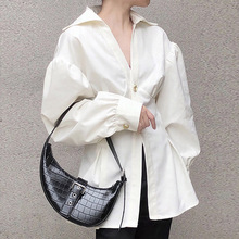 法式V领白色高级感通勤衬衫女装2023秋季新款收腰显瘦上衣潮