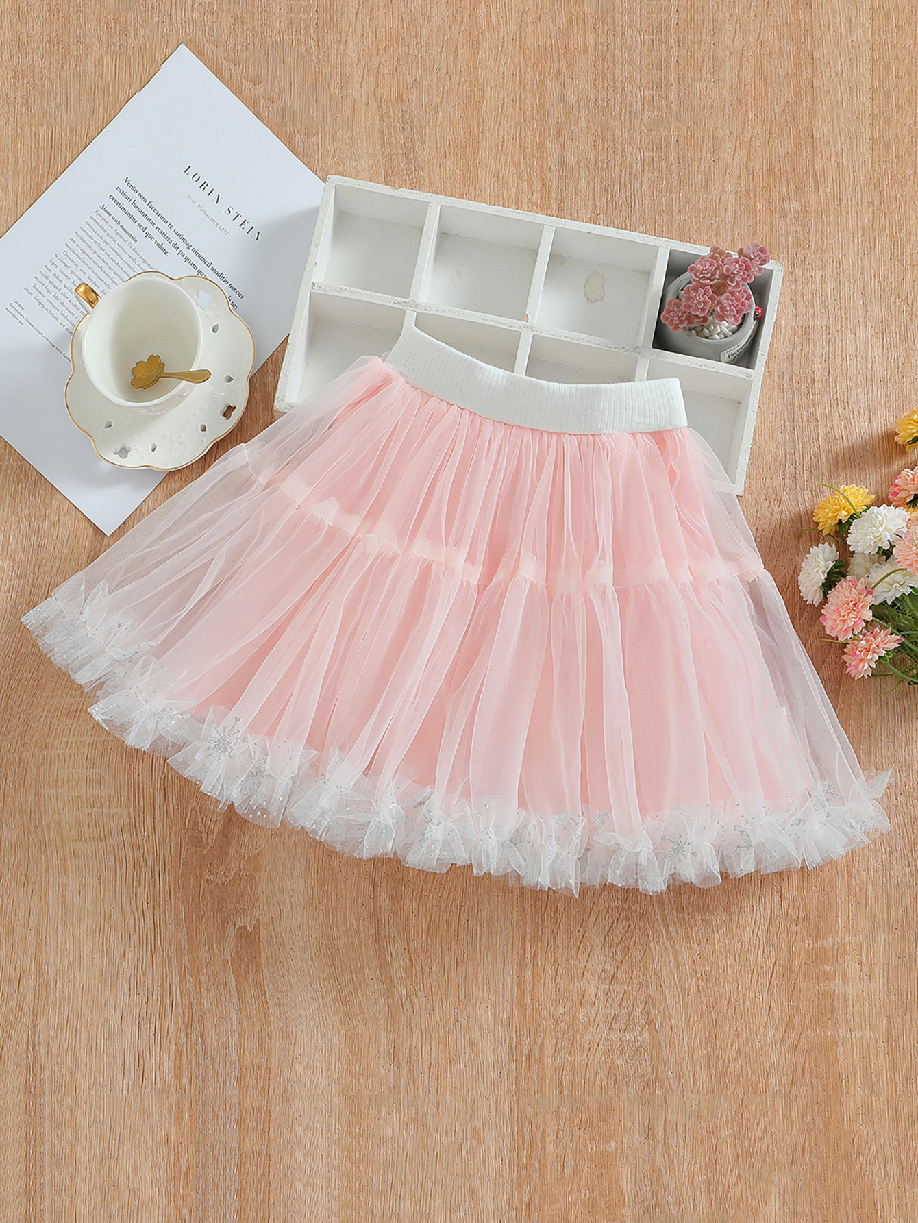 Falda de tutú para niñas de primavera y verano falda de pastel suave para bebés falda de malla falda de princesa pettiskirt Falda corta a juego
