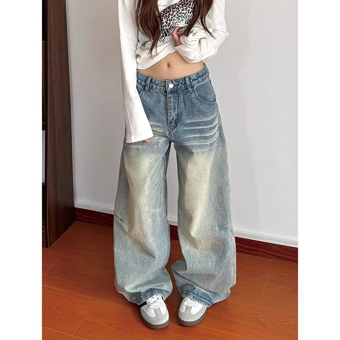 Jeans wide leg para mujer de tiro ancho y ajuste relajado_voghion.com
