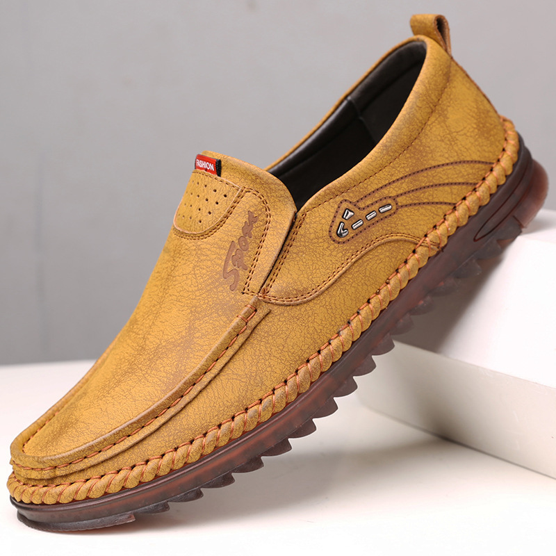 Men's slip-on casual loafers, autumn style, breathable, soft-soled, non-slip driving shoes, wholesale, dropshipping available.