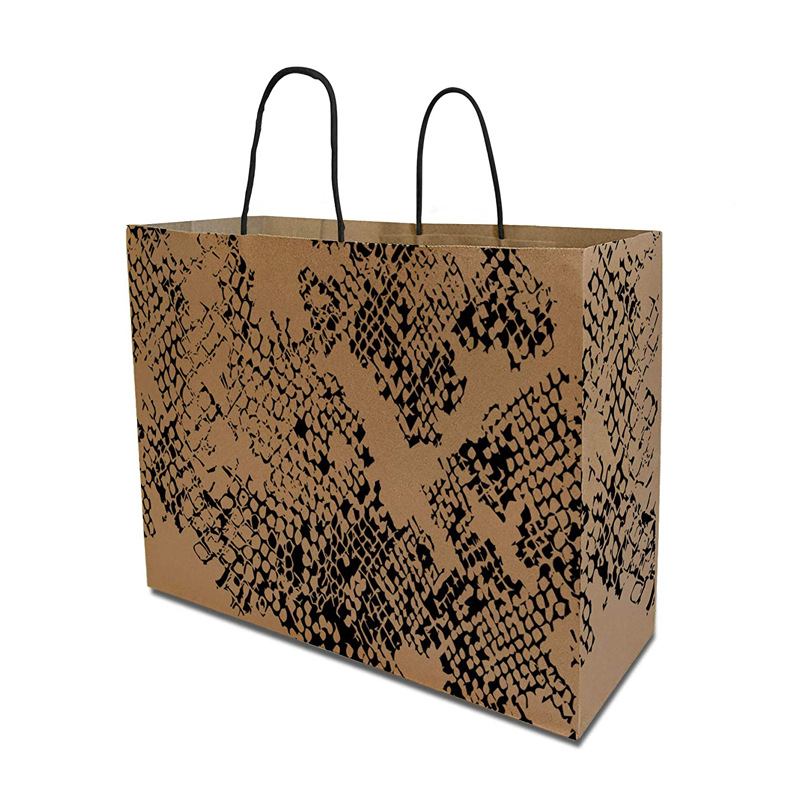 厂家批发时尚豹纹手提加厚牛皮纸袋礼品袋广告宣传袋批发包装