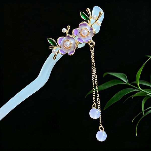 New Antique Acetic Hairpin New Chinese High-end Butterfly Hairpin National Style Hanfu Elegant Tassel Hairpin Headwear