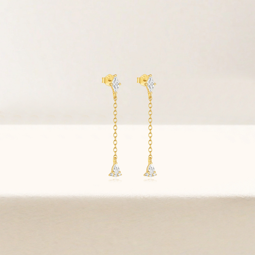 5g Weight 925 Sterling Silver Ear Needle Material Zircon Inlay Material Drop Earrings, Earrings Classification 1 Pair Quantity Holiday, Daily Occasion 925 Sterling Silver Material Geometric, Four Leaf Clover, Tassel, Butterfly Pattern Women's Gender Simple Style Style Tassel, Inlay Craft 1 Pair 925 Sterling Silver Geometric Four Leaf Clover Tassel Zircon Drop Earrings Earrings 12