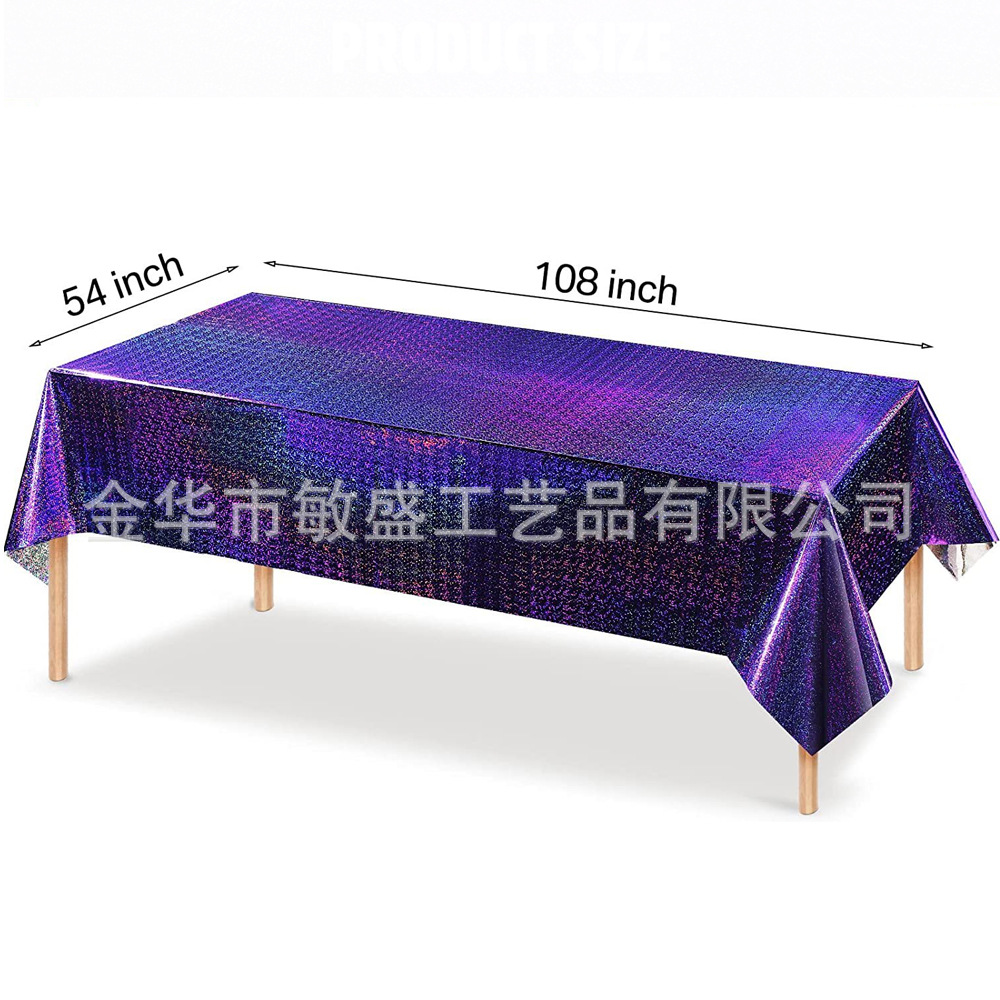 Nuevo toal de mesa láser decoración de fiesta láser toal de mesa de película de aluminio desechable toal de mesa láser reflectante de cumpleaños