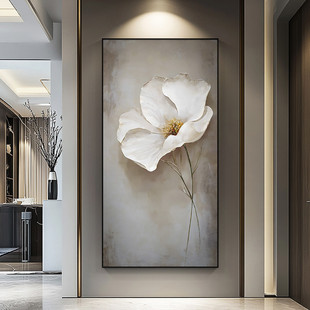 "Yabai Huajing" Vertical Flower Daifen Oil Painting Village Corridor Aisle Pure Hand-Painted Hanging Painting High-End Entrance Painting