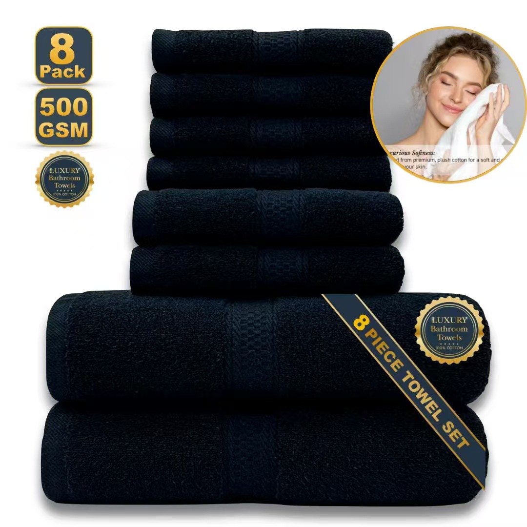 TEMU Gaoyang jacquard toalla de baño de algodón al por mayor para el hogar a un color sólido, absorción de agua, cabello, toalla suave y agrandada, algodón puro