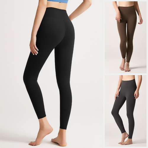 Cross-border new warm lined yoga pants for women indoor and outdoor sports fitness butt-lifting slimming trousers wholesale