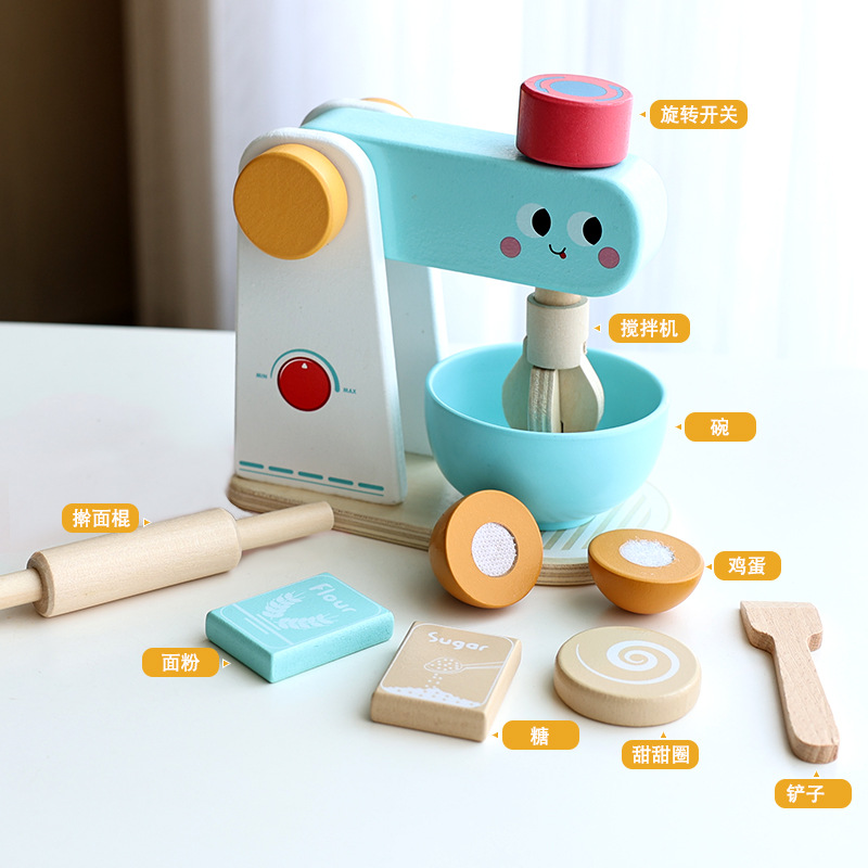 Juguetes de madera para niños en casa, juguetes de cocina de madera para niños y niñas, regalos de cumpleaños para bebés. image 4