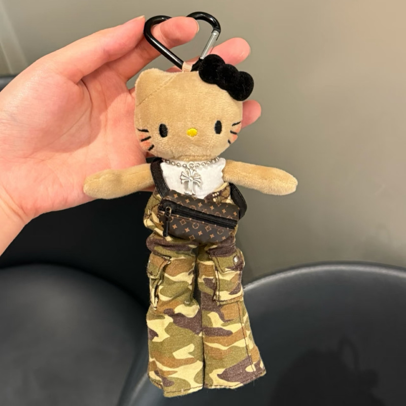 秋冬可爱长腿kitty毛绒挂件裙子换装娃衣ins风玩偶挂饰背包钥匙扣|undefined