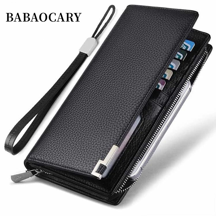 BABAOCARY Wallet Fashion Wallet Multi-card Wallet Handbag Men's Business Zipper Multifunctional Mobile Phone Bag