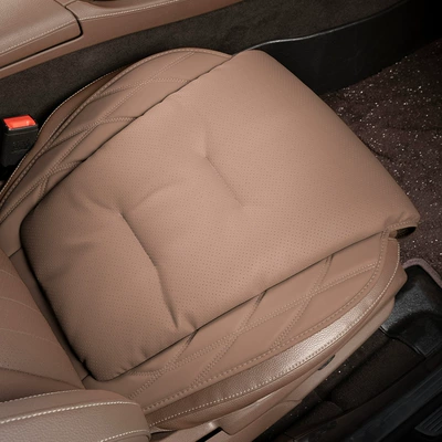 Napa Leather Car Seat Cushion, In-Car Seat Cover, Breathable for All Seasons, Suitable for Mercedes-Benz, Bmw, Audi, Summer Seat Cushion Cover (Seat cushion, seat cover) - perforated-nappa-leather-chestnut-brown-front-seat-cushion-single