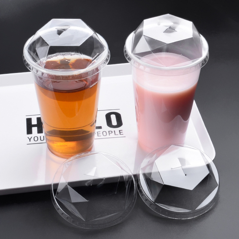 PET ミルクティーカップ蓋使い捨て 90 口径コーヒー冷たい飲み物フラット蓋 95 ボール蓋アーチ蓋 98 ストレートドリンクプラスチック蓋|undefined