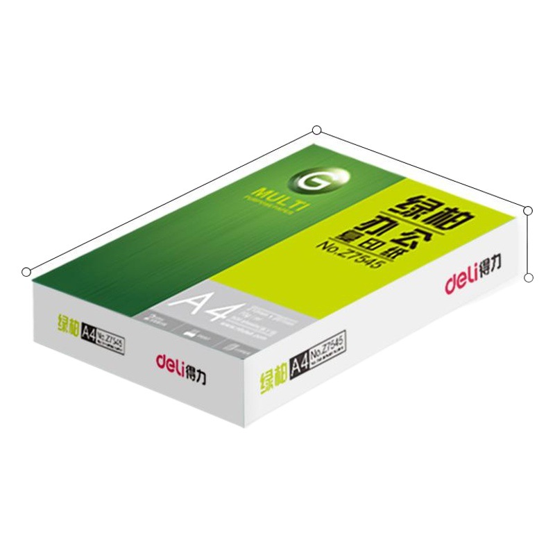 Deli Z7545 papel de copia de ciprés verde A4 papel de copia de impresión de inyección de tinta 70g