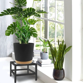 花架展示架室内户外植物支架重型锻铁底座支架金属植物支架坚固低