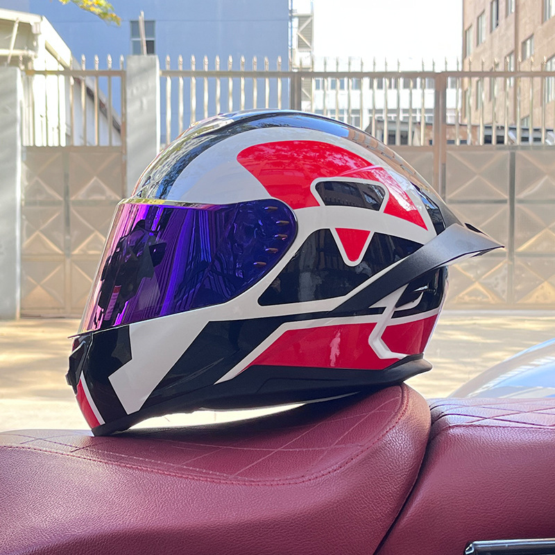 Casco de motocicleta Orz para hombres y mujeres, casco integral de verano con gran alerón trasero para todas las estaciones, certificado por DOT, transfronterizo.
